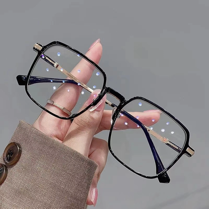 Product image KAHASIL - Kacamata Wanita Pria Anti Radiasi Lensa Square Replaceable KMJ252 all variant BLACK